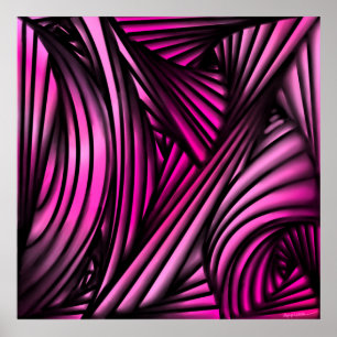 Póster Líneas giratorias rosas abstractas