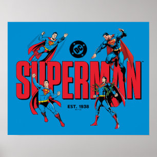 Póster Líneas Gráficas de Superman Leyendas por Siempre