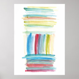 Póster líneas horizontales verticales acuarela