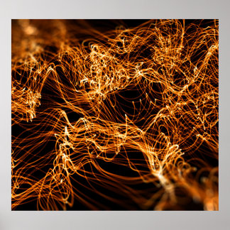 Póster Líneas onduladas, partículas redondas, teoría de c