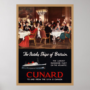 Póster Líneas poster de la reina Elizabeth Cunard del