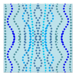 Póster Líneas puntuales verticales azules