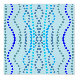 Póster Líneas puntuales verticales azules