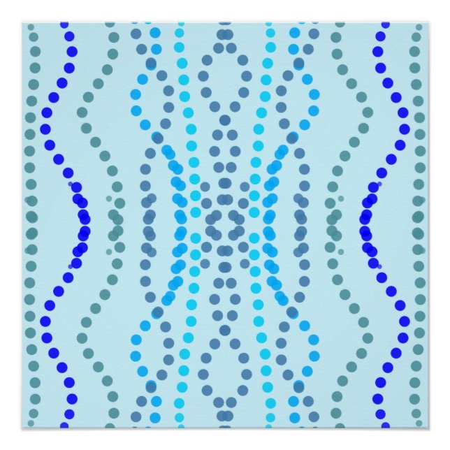 Póster Líneas puntuales verticales azules (Anverso)