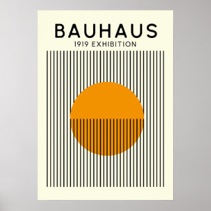 Póster Líneas Sol Bauhaus Impresión Mediados de Si