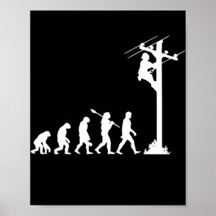 Póster lineman evolution electrieman lineman