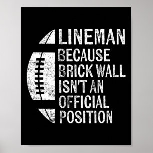Póster Lineman porque la pared de ladrillos no es posició