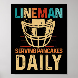Póster Lineman que sirve panqueques diariamente ofensiva 