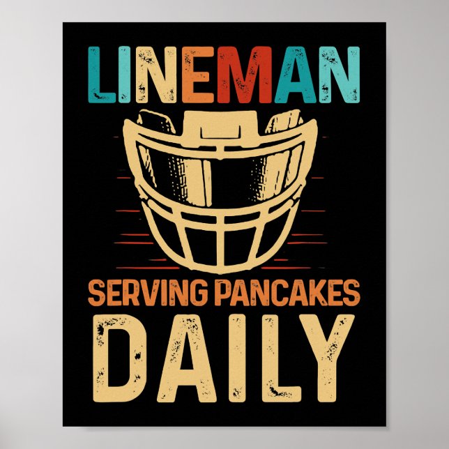 Póster Lineman Sirve Pancakes Daily Football Offensive (Frente)
