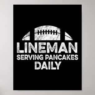 Póster Lineman Sirve Pancakes Daily Football Offensive