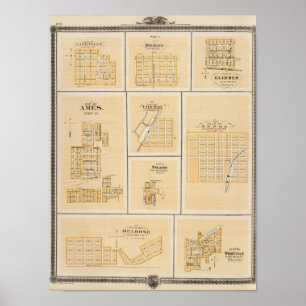Póster Lineville, Derby, Glidden, Ames, Conway