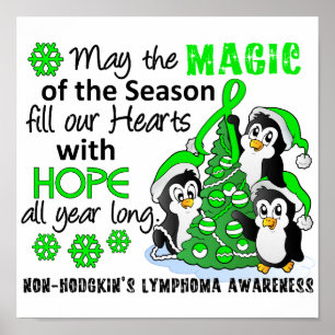 Póster Linfoma de Pingüinos no Hodgkin navidades