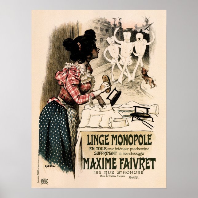 Póster LINGE MONOPOLE Ropa de lavandería Auguste Roedel (Frente)