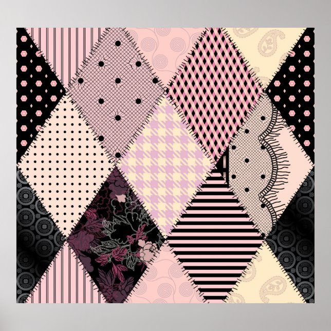 Póster Lingerie textil: Patrón de cosecha de chwork (Frente)