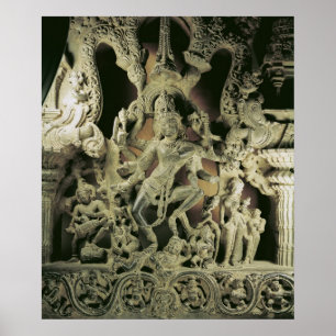 Póster Lintel con Shiva Nataraja, dinastía Kakatiya
