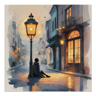 Póster Linterna de Luz – Un Momento Tranquilo de Esperanz