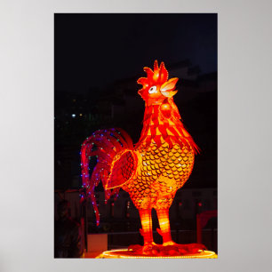 Póster Linterna del símbolo zodiacal del gallo