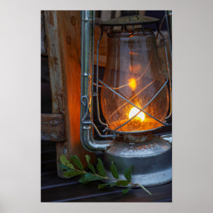 Póster Linterna en el campamento de llanuras, Parque Naci