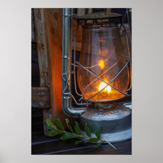 Póster Linterna en el campamento de llanuras, Parque Naci (Frente)