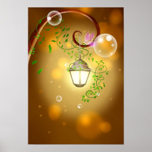 Póster Linterna pacífica del jardín