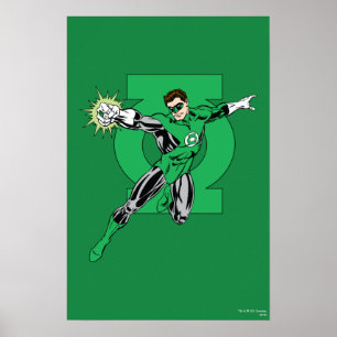 Póster Linterna verde con fondo de logotipo
