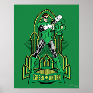 Póster Linterna verde sobre fondo decorativo