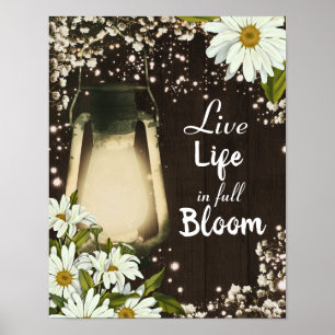Póster Linternas Rústicas & Margaritas Flor de Margarita 