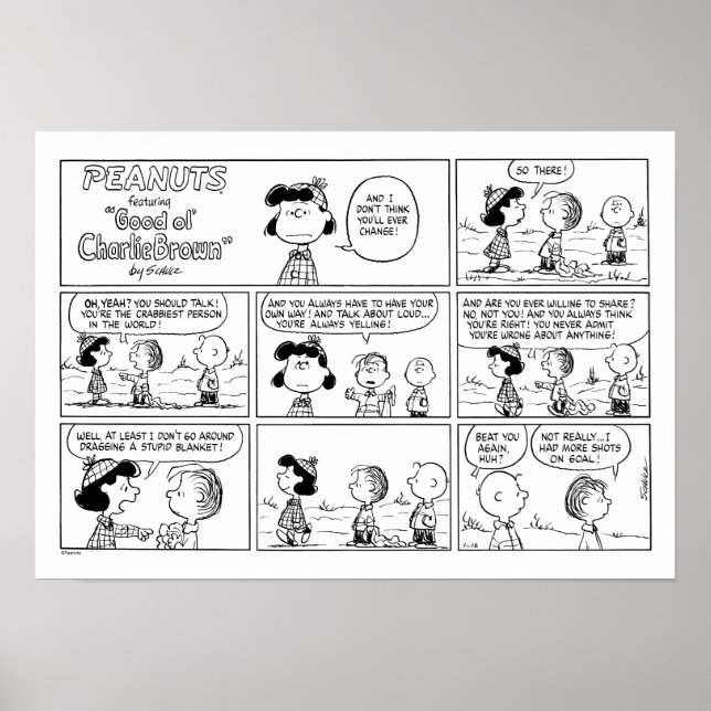 Póster Linus le dice a Lucy que es cangrejo (Frente)