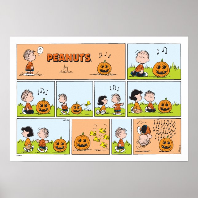 Póster Linus & Lucy | Cantando Jack-O-Lantern (Frente)
