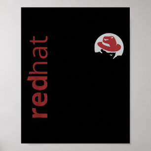 Póster Linux Red Gorra Tee Tux Penguin Open Source Os L