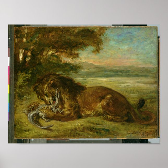 Póster Lion and Alligator, 1863 (Frente)