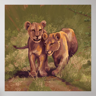 Póster Lion Cubs
