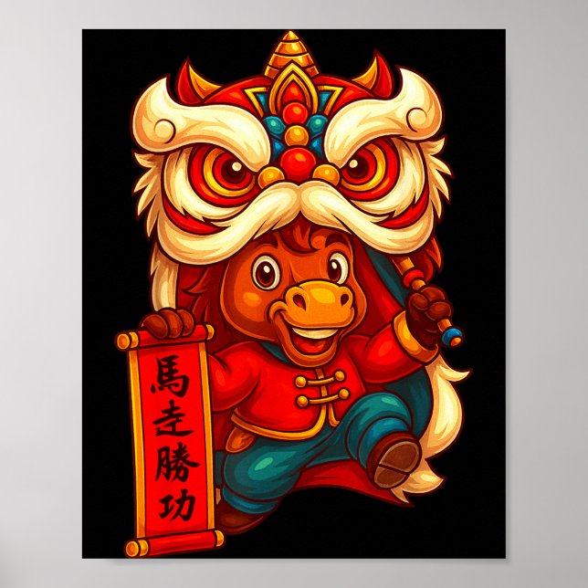 Póster Lion Dance Year Of The Horse Chinese New Year 2026 (Frente)