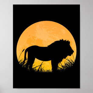 Póster Lion Easy Halloween Set Lionet Cub Moon Costume