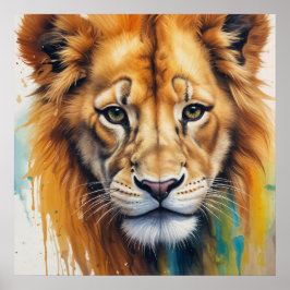 Póster Lion Face
