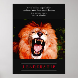 Póster Lion Motivation Leading