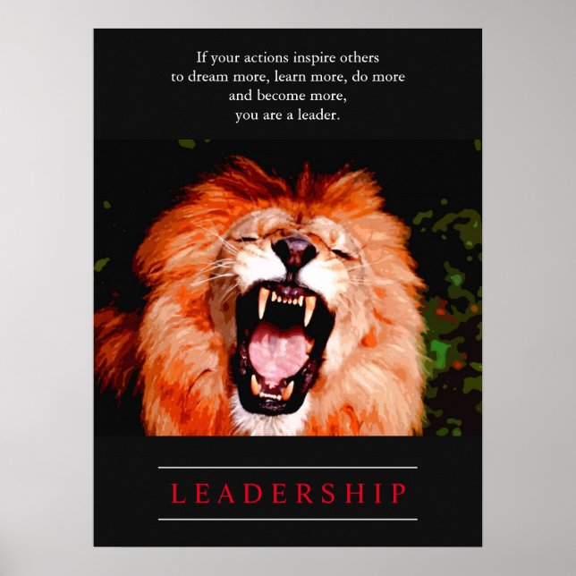 Póster Lion Motivation Leading (Frente)