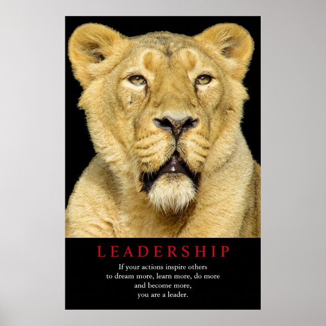 Póster Lion Motivational Leading (Frente)