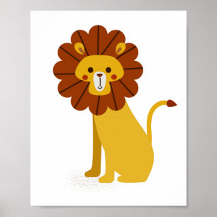 Póster Lion Nursery Animal