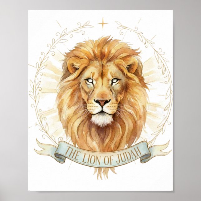 Póster Lion of Judah Christian Wall Art - 8x10 Bold Faith (Frente)