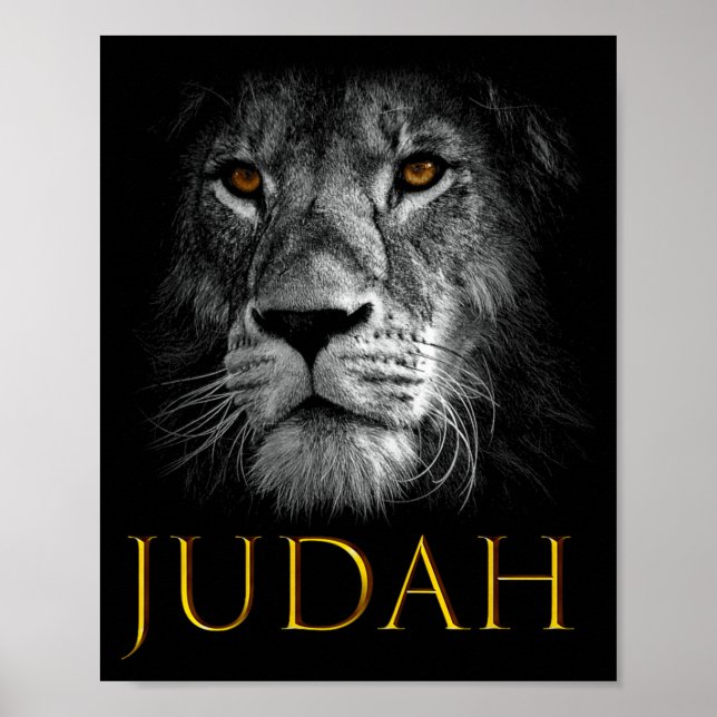 Póster Lion Of Judah Jesus Christian Faith Over Fear Prem (Frente)