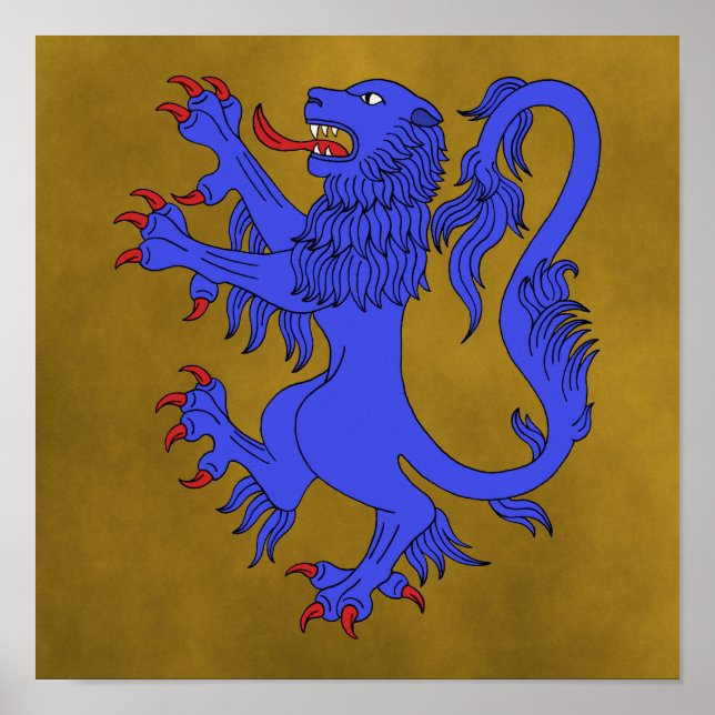 Póster Lion Rampant Azure (Frente)
