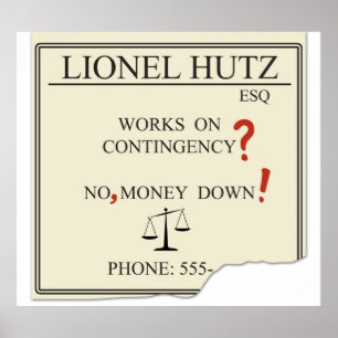 Póster Lionel Hutz - Sin dinero