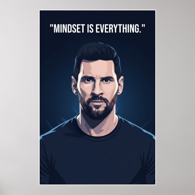 Póster Lionel Messi Quote Poster – Mindset Is Everything (Frente)