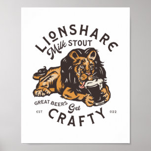 Póster Lionshare Leche Stout: Grandiosas Cervezas, Get Cr