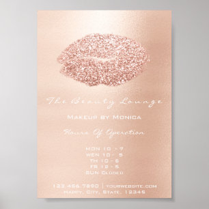 Póster LIps Artista de maquillaje Purpurina Belleza Oro R