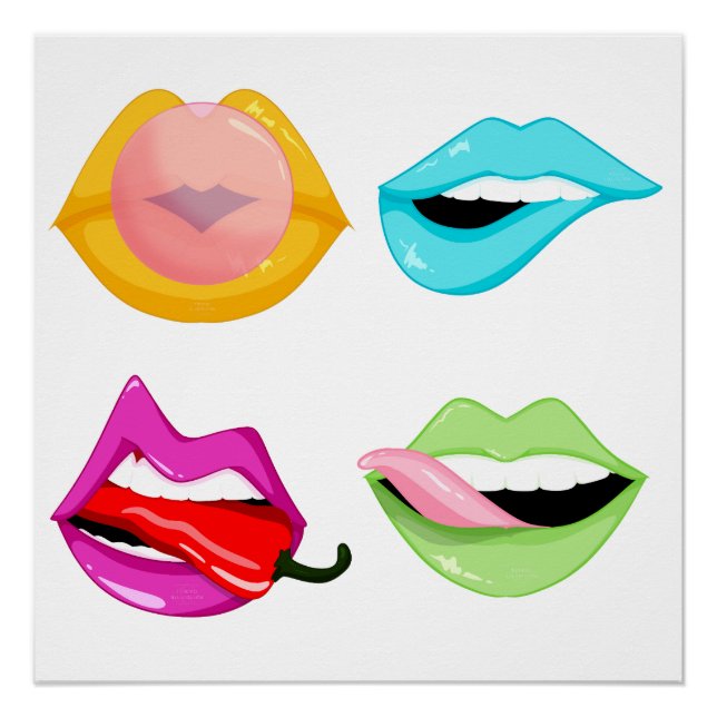 Póster Lips façon Pop'art (Anverso)