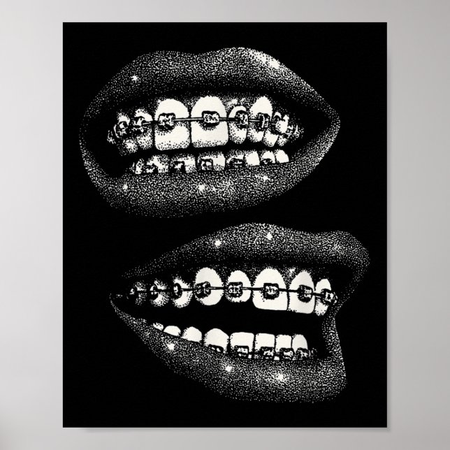 Póster Lips femeninas Imprimir resumen gráfico de cosecha (Frente)