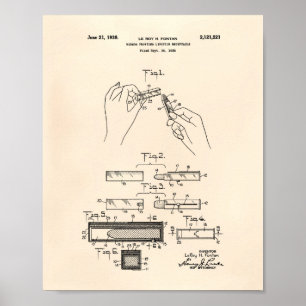 Póster Lipstick 1938 Patent Art Old Peper