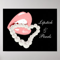Lipstick y Pearls Poster